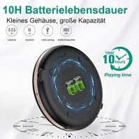 HOTT CD903TF Dobíjecí přenosný CD přehrávač Bluetooth s FM vysílačem, dotykovým tlačítkem a podsvíceným displejem pro cestování 