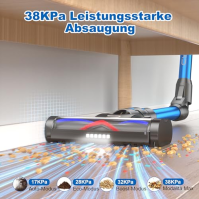 Akumulátorový vysavač Vistefly V12 Flex Cordless 32KPa, 180° skládací akumulátorový vysavač s barevnou obrazovkou Touschscreen, 