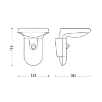 PHILIPS Tyla Ultra Efficient Solar Wall Light [1 x 9W Warm White] Anthracite Grey pro venkovní osvětlení, zahradu, příjezdovou c