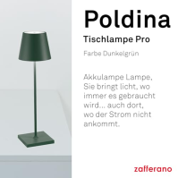 Zafferano Poldina Pro Bezdrátová stolní LED lampa s dobíjením a dotykovým stmívačem 2700-3000K - bezdrátové nabíjení, IP65, vnit