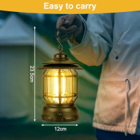 Flintronic Camping Lamp, LED kempingová lampa přenosná s hákem, reflektor se 3 režimy světla, vodotěsné nouzové světlo pro turis