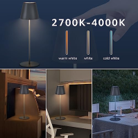 Stolní lampa RWWR Bezdrátové stmívatelné dotykové ovládání 2700K-4000K USB dobíjecí stolní lampa Venkovní LED dobíjecí stolní la