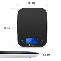 Etekcity kuchyňská váha, digitální kuchyňská váha s velkým podsvíceným LCD displejem, 5kg/11lb, kuchyňská váha s funkcí tárování