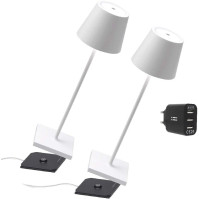 Zafferano Kit 2x Poldina Pro - Bezdrátová LED stolní lampa s dotykovým stmívačem, IP65, [Exkluzivní na Amazonu]