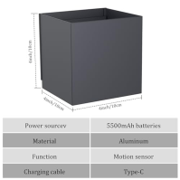 Coinmit 2 kusy LED nástěnného světla se senzorem pohybu, 3000K, 5500mAh nástěnné světlo s dobíjecími bateriemi pro interiéry, ob