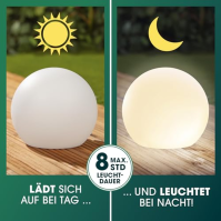 EASYmaxx solární globus Ø 30 cm | Atmosférická zahradní dekorace s LED osvětlením a lapačem pohledů | Včetně senzoru denního svě