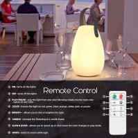 NiceBuy LED stolní lampa venkovní 8 barev RGB stmívatelná bezdrátová stolní lampa na baterie USB dobíjecí s dálkovým ovládáním, 