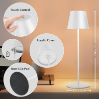 NiceBuy LED stolní lampa bezdrátová stmívatelná dotyková bezdrátová stolní lampa dobíjecí USB stolní lampa venkovní IP54 vodotěs