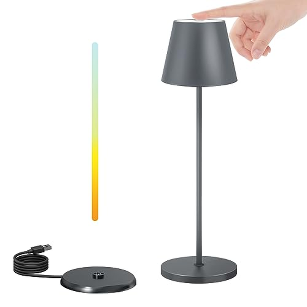 NiceBuy Stolní lampa bezdrátová stmívatelná dotyková LED stolní lampa Baterie USB dobíjecí venkovní stolní lampa bezdrátová lamp