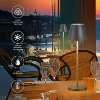 NiceBuy Stolní lampa bezdrátová stmívatelná dotyková LED stolní lampa Baterie USB dobíjecí venkovní stolní lampa bezdrátová lamp