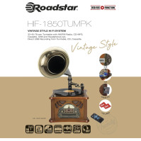 Roadstar HIF-1850TUMP retro hudební centrum s gramofonem, CD / MP3 přehrávač, kazeta, USB, AUX-In, funkce kodování, dálk