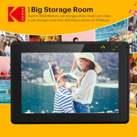 KODAK Digital Photo Frame WiFi 10" HD IPS dotykový displej Smart elektronický fotorámeček Cloud s aplikací, 16GB paměť, podpora 