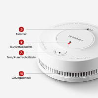 X-Sense Improved smoke detector 10 year battery, požární hlásič s fotoelektrickým senzorem, testováno TÜV a EN14604, SD2J0AX (10