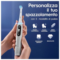 Nabíjecí elektrický zubní kartáček Oral-B iO 6N, tlakový senzor, interaktivní displej, umělá inteligence, 2 kartáčkové hlavice, 