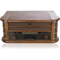 Dual NR 50 DAB stereo nostalgické kompaktní zařízení s gramofonem (FM/DAB(+) rádio, CD (MP3), USB, přehrávač kazet, AUX-