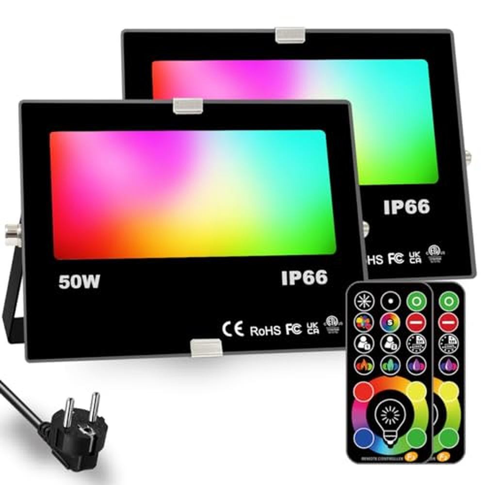 LED reflektor 400W ekvivalent RGBW měnící barvu DIY režim stroboskopu 120 barev časování venkovní reflektor 4000 lumenů RGB 2700