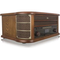 Dual NR 50 DAB stereo nostalgické kompaktní zařízení s gramofonem (FM/DAB(+) rádio, CD (MP3), USB, přehrávač kazet, AUX-