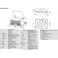 Dual NR 50 DAB stereo nostalgické kompaktní zařízení s gramofonem (FM/DAB(+) rádio, CD (MP3), USB, přehrávač kazet, AUX-