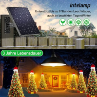 intelamp solární závěsná lampa, solární lampy pro venkovní zavěšení s dálkovým ovládáním, solární lampa venkovní vodotěsná solár