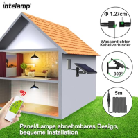 intelamp solární závěsná lampa, solární lampy pro venkovní zavěšení s dálkovým ovládáním, solární lampa venkovní vodotěsná solár