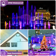 Tubiaz 4ks 20W RGB reflektor s možností změny barvy, RGB LED reflektor stmívatelný s dálkovým ovládáním 16 barev 4 režimy, IP66 