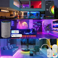 Alexa LED Strip 30m,Wifi LED Strip RGB LED Stripes LED Fairy Lights Synchronizace hudby,Tuya App Works with Google Assistant, LE