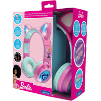 Lexibook HPBTKTBB Mattel Barbie-2-v-1 bezdrátová nabíjecí sluchátka, stereo zvuk, Bluetooth a kabelová připojení, sklada