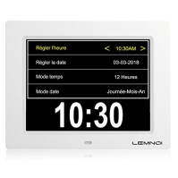 Lemnoi Senior Clock Dementia 8palcový digitální hodinový kalendář nezkrácený automatické stmívání v 8 jazycích pro seniory a oso