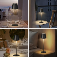 Stolní lampa Bezdrátová stmívatelná LED dobíjecí stolní lampa Teplá barva světla 2700K-4000K led stolní lampa dobíjecí IP54 vodo