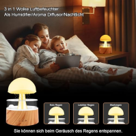 Glovios 3 v 1 zvlhčovač vzduchu 500 ML Rain Cloud Humidifier Rain Sounds Aroma difuzér Dešťová lampa Esenciální olejový difuzér 