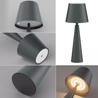 Coinmit 2 kusy LED bezdrátová stolní lampa, IP54 stmívatelná stolní lampa, 5500 mAh stolní lampa s dobíjecími bateriemi pro vnit