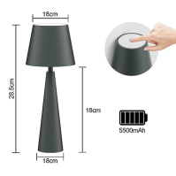 Coinmit 2 kusy LED bezdrátová stolní lampa, IP54 stmívatelná stolní lampa, 5500 mAh stolní lampa s dobíjecími bateriemi pro vnit