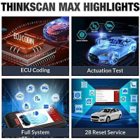 thinkcar ThinkScan Max OBD2 Diagnostický nástroj OBD2 Scanner pro kompletní diagnostiku systému Bluetooth adaptér Diagnostická č