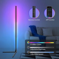 Weilim RGB lampa LED Stojací lampa do obývacího pokoje Stmívatelná, 155,5cm rohová lampa s dálkovým ovládáním a APP kompatibilní