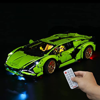 BRIKSMAX Sada LED osvětlení s multifunkčním hlasovým ovládáním pro LEGO Technic Lamborghini Sián FKP, kompatibilní se stavebnicí