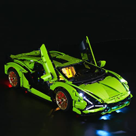 BRIKSMAX Sada LED osvětlení s multifunkčním hlasovým ovládáním pro LEGO Technic Lamborghini Sián FKP, kompatibilní se stavebnicí