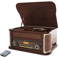 Majestic TT 47 DAB přehrávač (33/45/78 ot./min., Bluetooth, DAB+ a FM rádio, CD/MP3 přehrávač, USB vstup, kazeta, dálkové ovládá