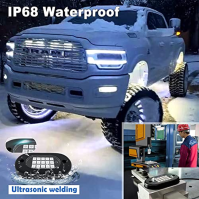 YiLaie RGB LED Rock Light Kits Car Neon Underglow Lights Vodotěsné světlo podvozku auta pro osobní automobil ATV SUV - 4 pody