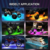 YiLaie RGB LED Rock Light Kits Car Neon Underglow Lights Vodotěsné světlo podvozku auta pro osobní automobil ATV SUV - 4 pody