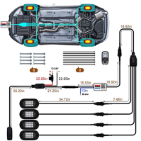 YiLaie RGB LED Rock Light Kits Car Neon Underglow Lights Vodotěsné světlo podvozku auta pro osobní automobil ATV SUV - 4 pody