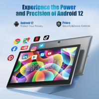 MESWAO Android 12 Tablet, 14,1palcový tablet s 1920 x 1080 IPS HD displejem, 6GB/128GB, Bluetooth 4.1, 2.4G/5G WiFi a 10000mAh b