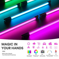 Godox 2ks TL60 Tube Light Set, nastavitelná RGB LED video světelná tyč s CRI96 TLCI98, 2700K-6500K LED světelná tyč s RGB režime