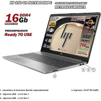 HP 255 G9 Notebook, 16 Gb ram, Ryzen 3 5425 až 4,1 GHz, 4jádro, SSHD 756 Gb, Full HD 15,6", Wi-fi 6, 3 usb, webkamera, podsvícen