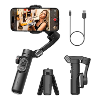 AOCHUAN Phone Gimbal Stabilizer 3-Axis Smartphone Foldable Gimbal for iPhone Gimble with Focus Wheel TikTok YouTube Vlog Stabili