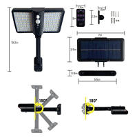 Daixilan solární lampy pro venkovní použití, solární lampy pro venkovní použití s detektorem pohybu, 128 LED solární lampa pro v