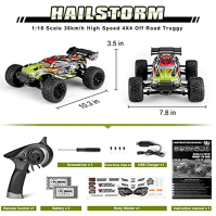 HAIBOXING Auto na dálkové ovládání 1/18 RC auto Hailstorm, 4WD terénní vysokorychlostní závodní auto 36 km/h, 2,4 GHz RC Truck 4