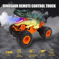 Dětské auto na dálkové ovládání Monster Dinosaur Truck Toy od 3 4 5 6 7 8+ let, 2,4 GHz RC Car Toy se světlem, zvukem, sprejem, 