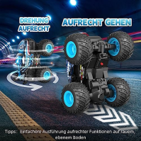 Sunrad Auto na dálkové ovládání, 1:20 RC Monster Truck s 360° otáčením ve svislé poloze, dobíjecí 2,4GHz terénní RC auta s LED s