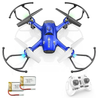 Wipkviey T16 Mini Drone pro děti, RC kvadrokoptéra pro začátečníky se 2 bateriemi, se světly, držením výšky, 3D flipem, snadné l