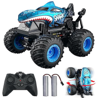 ACAMMZAR RC auto, Monster Truck na rádiové ovládání, 2,4GHz 20+km/h RC kaskadérské auto, Crawler Trucks s LED světlem a hudbou, 